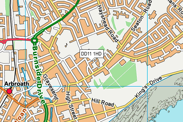 DD11 1HD map - OS VectorMap District (Ordnance Survey)