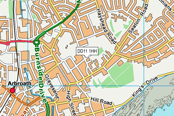 DD11 1HH map - OS VectorMap District (Ordnance Survey)