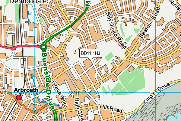 DD11 1HJ map - OS VectorMap District (Ordnance Survey)