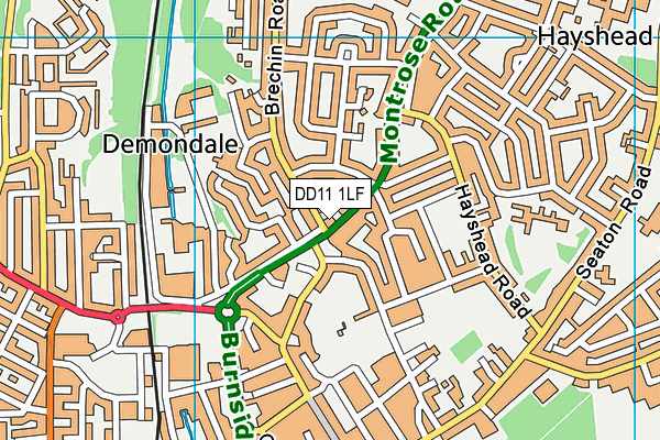 DD11 1LF map - OS VectorMap District (Ordnance Survey)