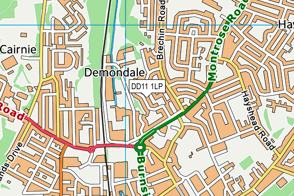 DD11 1LP map - OS VectorMap District (Ordnance Survey)