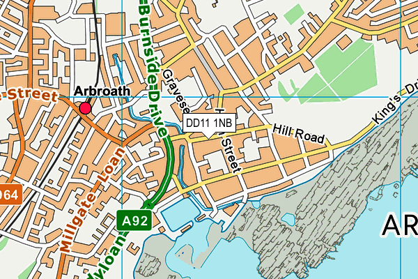 DD11 1NB map - OS VectorMap District (Ordnance Survey)