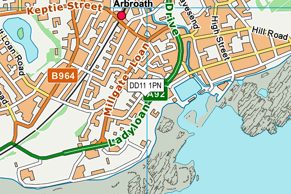 DD11 1PN map - OS VectorMap District (Ordnance Survey)