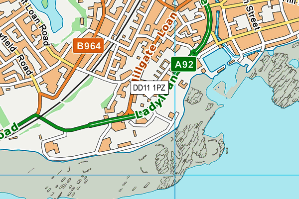 DD11 1PZ map - OS VectorMap District (Ordnance Survey)