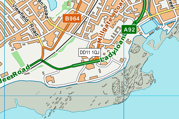 DD11 1QJ map - OS VectorMap District (Ordnance Survey)