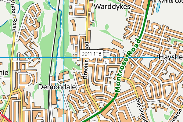 DD11 1TB map - OS VectorMap District (Ordnance Survey)