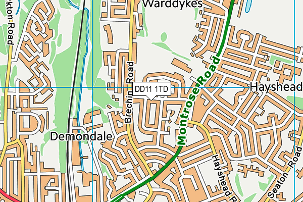 DD11 1TD map - OS VectorMap District (Ordnance Survey)