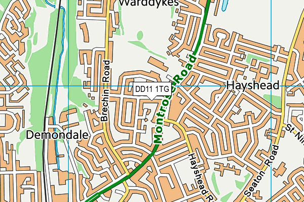 DD11 1TG map - OS VectorMap District (Ordnance Survey)