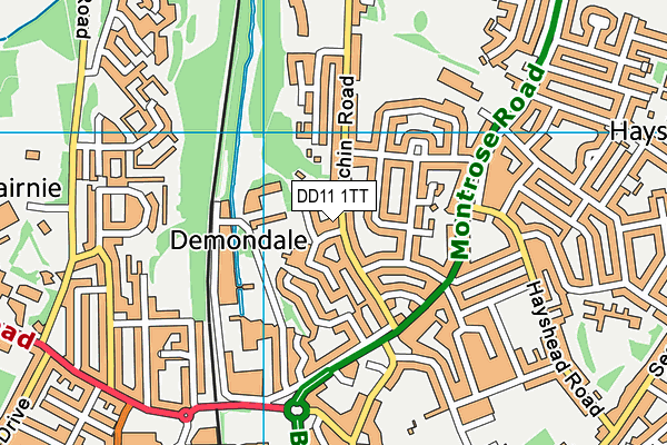 DD11 1TT map - OS VectorMap District (Ordnance Survey)