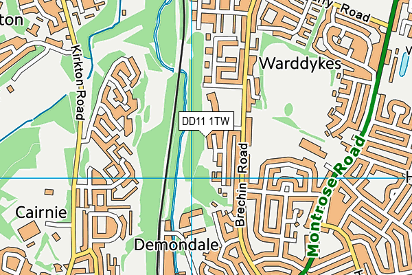 DD11 1TW map - OS VectorMap District (Ordnance Survey)