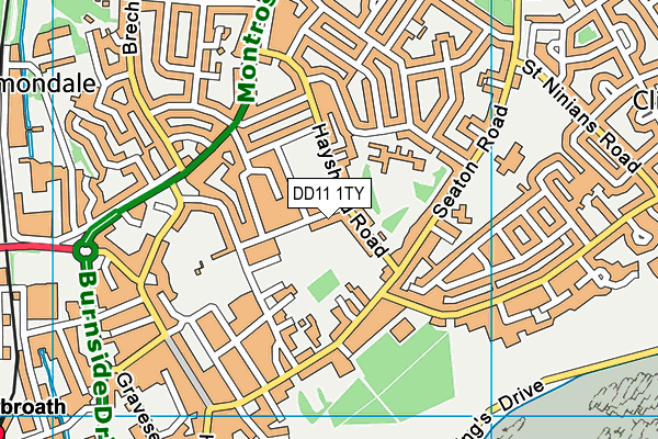 DD11 1TY map - OS VectorMap District (Ordnance Survey)
