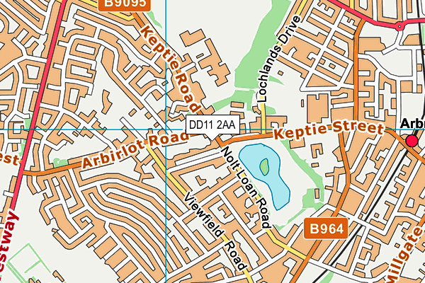 DD11 2AA map - OS VectorMap District (Ordnance Survey)
