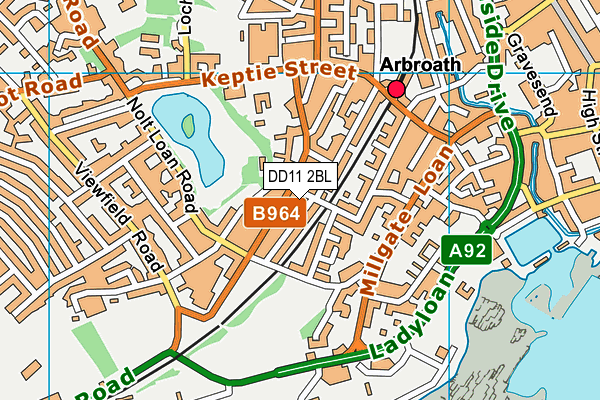 DD11 2BL map - OS VectorMap District (Ordnance Survey)