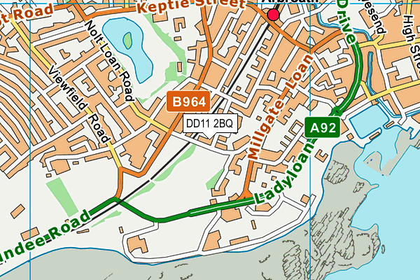 DD11 2BQ map - OS VectorMap District (Ordnance Survey)