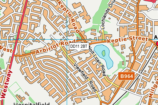 DD11 2BT map - OS VectorMap District (Ordnance Survey)