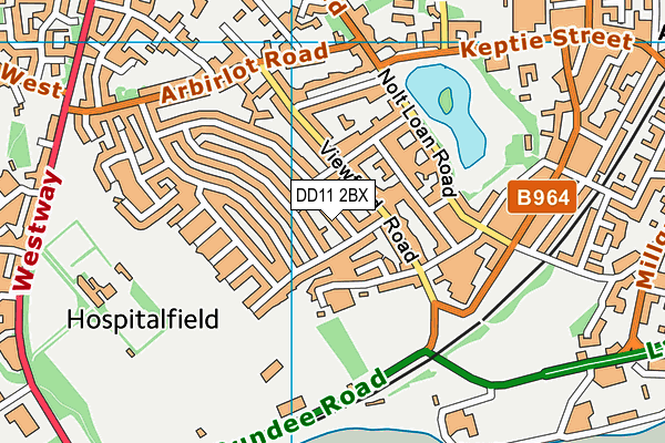DD11 2BX map - OS VectorMap District (Ordnance Survey)