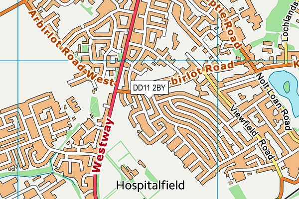 DD11 2BY map - OS VectorMap District (Ordnance Survey)