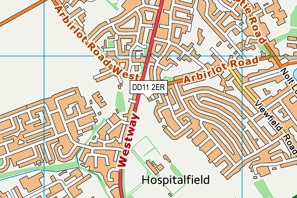 DD11 2ER map - OS VectorMap District (Ordnance Survey)