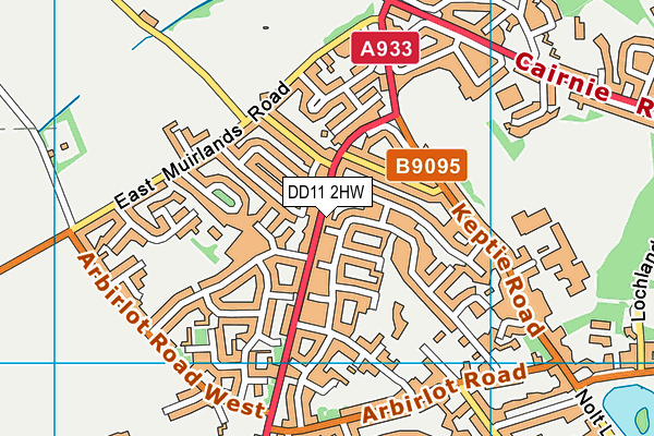 DD11 2HW map - OS VectorMap District (Ordnance Survey)