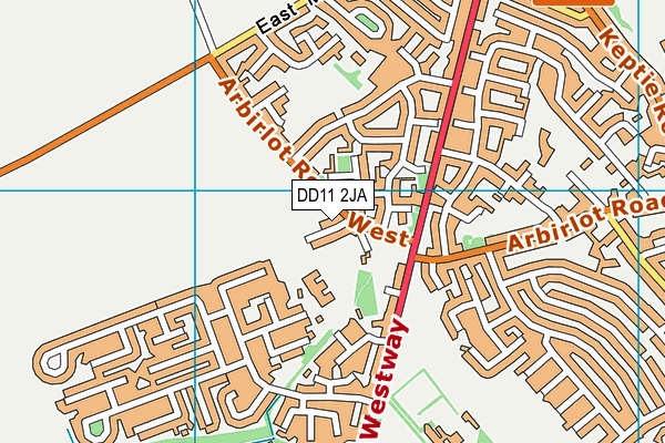 DD11 2JA map - OS VectorMap District (Ordnance Survey)