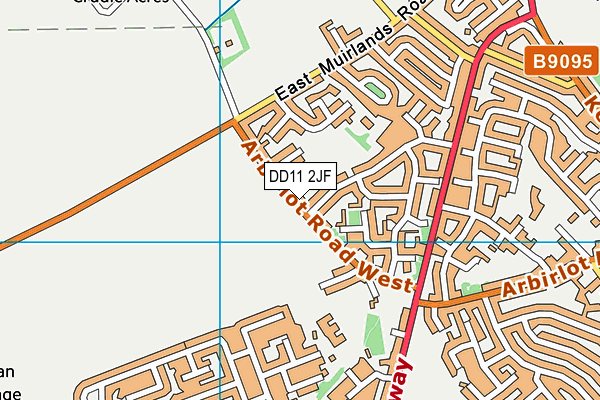 DD11 2JF map - OS VectorMap District (Ordnance Survey)