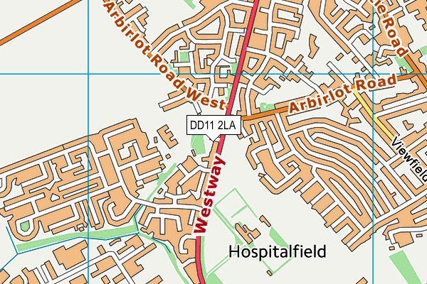 DD11 2LA map - OS VectorMap District (Ordnance Survey)