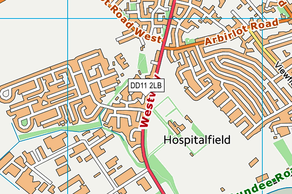 DD11 2LB map - OS VectorMap District (Ordnance Survey)