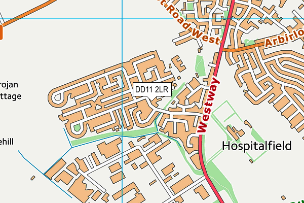 DD11 2LR map - OS VectorMap District (Ordnance Survey)