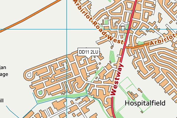 DD11 2LU map - OS VectorMap District (Ordnance Survey)