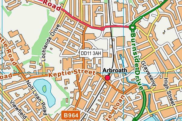 DD11 3AH map - OS VectorMap District (Ordnance Survey)