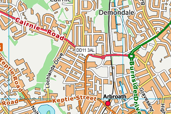 DD11 3AL map - OS VectorMap District (Ordnance Survey)