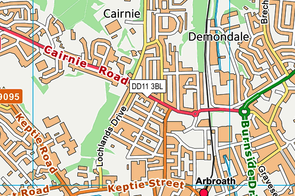 DD11 3BL map - OS VectorMap District (Ordnance Survey)