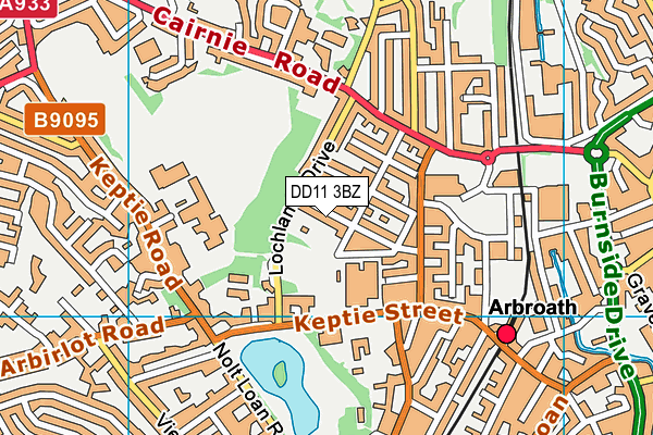 DD11 3BZ map - OS VectorMap District (Ordnance Survey)