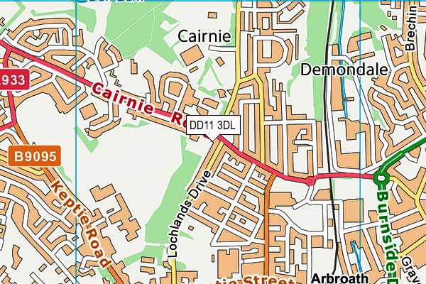 DD11 3DL map - OS VectorMap District (Ordnance Survey)
