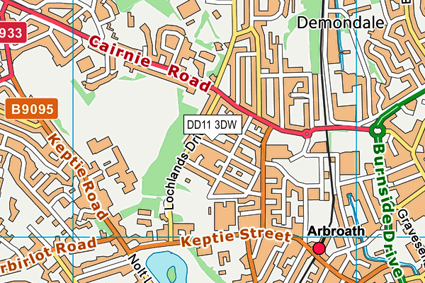 DD11 3DW map - OS VectorMap District (Ordnance Survey)