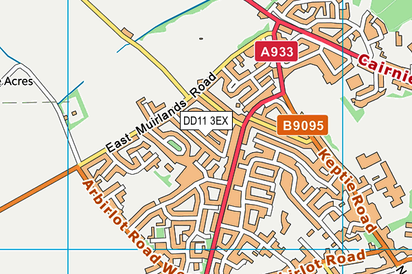 DD11 3EX map - OS VectorMap District (Ordnance Survey)