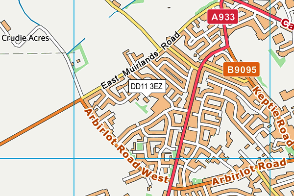 DD11 3EZ map - OS VectorMap District (Ordnance Survey)
