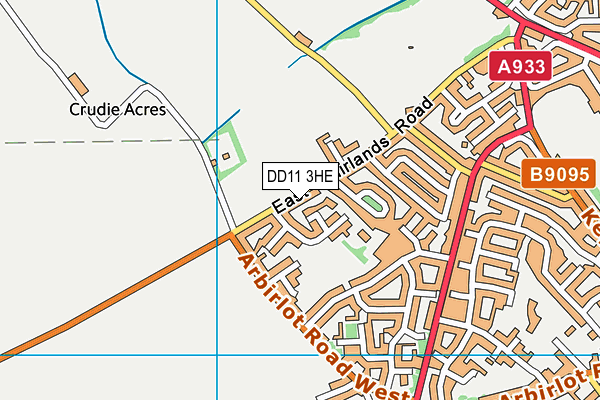 DD11 3HE map - OS VectorMap District (Ordnance Survey)