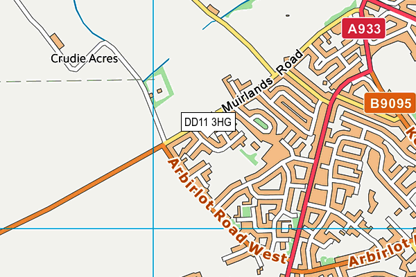 DD11 3HG map - OS VectorMap District (Ordnance Survey)