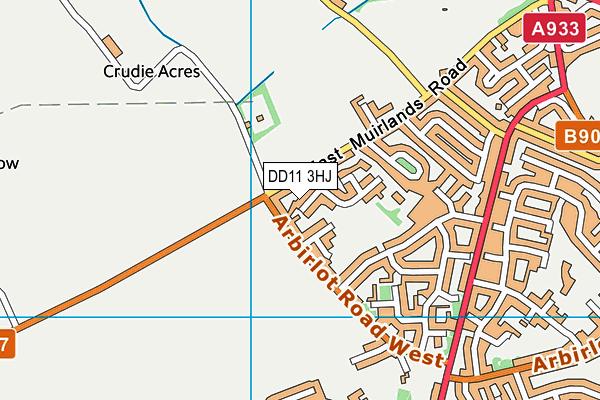 DD11 3HJ map - OS VectorMap District (Ordnance Survey)