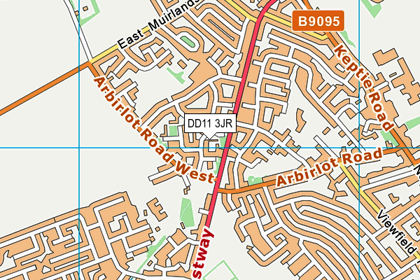 DD11 3JR map - OS VectorMap District (Ordnance Survey)