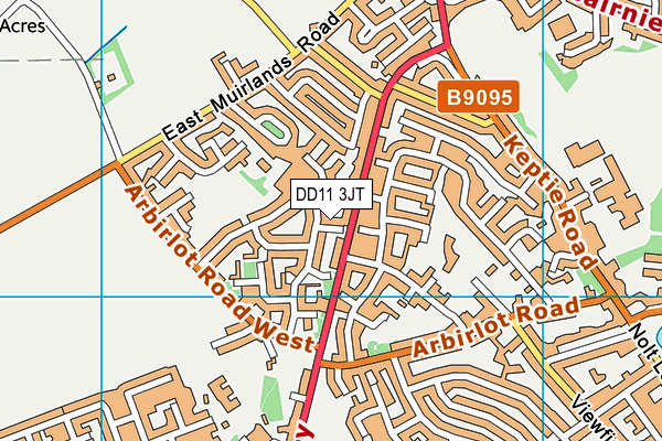 DD11 3JT map - OS VectorMap District (Ordnance Survey)
