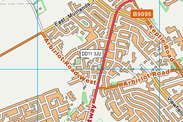 DD11 3JU map - OS VectorMap District (Ordnance Survey)