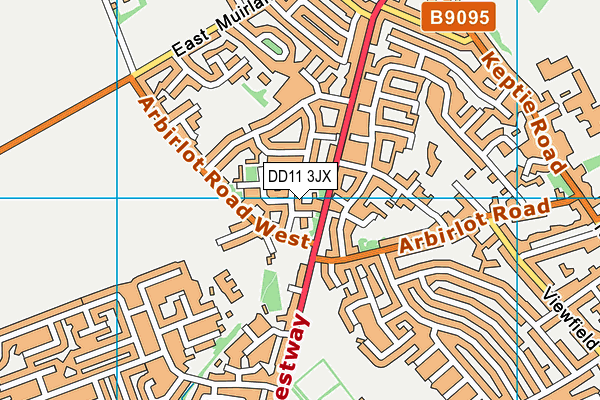 DD11 3JX map - OS VectorMap District (Ordnance Survey)