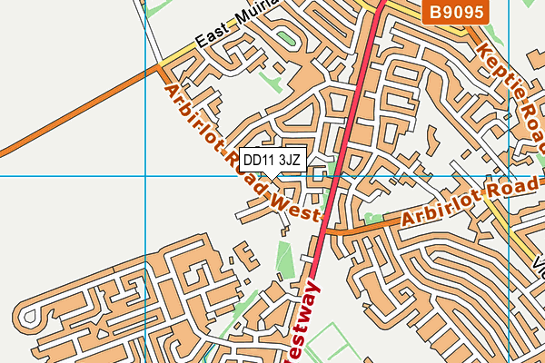 DD11 3JZ map - OS VectorMap District (Ordnance Survey)