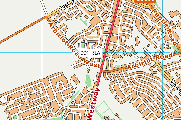 DD11 3LA map - OS VectorMap District (Ordnance Survey)