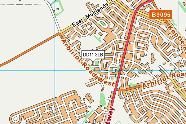 DD11 3LB map - OS VectorMap District (Ordnance Survey)