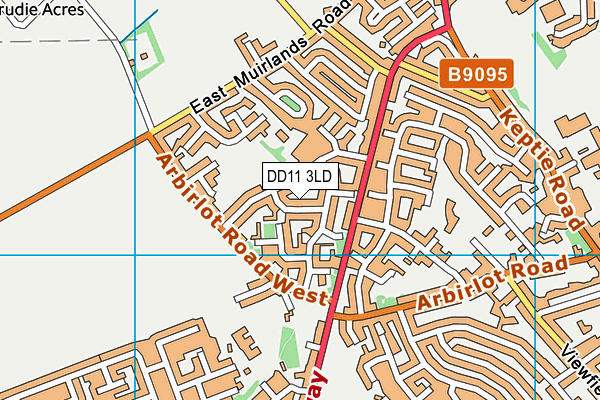 DD11 3LD map - OS VectorMap District (Ordnance Survey)