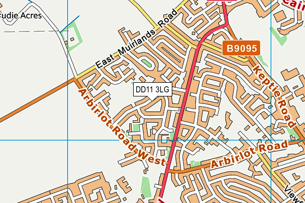 DD11 3LG map - OS VectorMap District (Ordnance Survey)