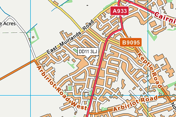 DD11 3LJ map - OS VectorMap District (Ordnance Survey)